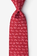Learning Cursive Red Extra Long Tie Photo (1)