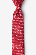 Learning Cursive Red Skinny Tie Photo (0)