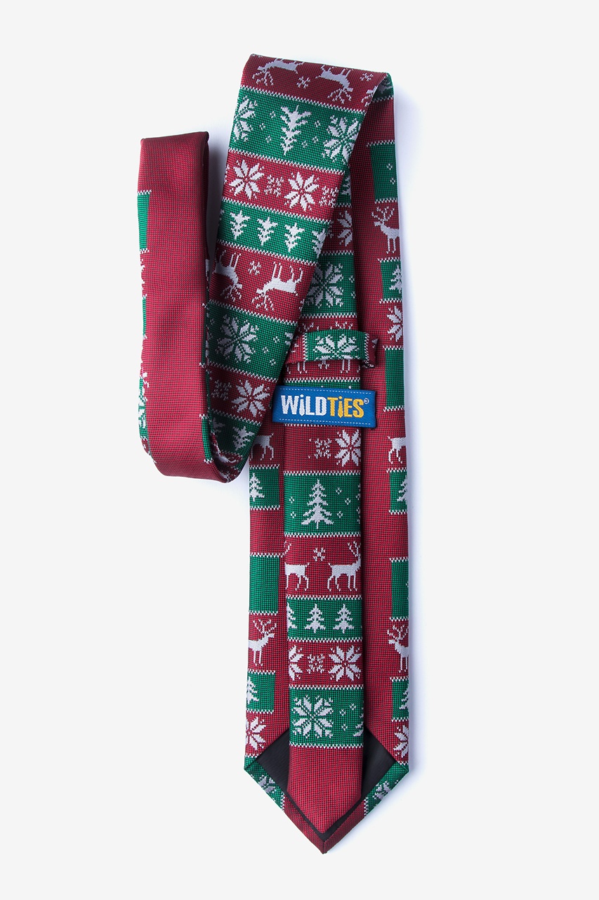 Less Ugly Christmas Sweater Red Extra Long Tie Photo (1)