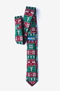 Less Ugly Christmas Sweater Red Skinny Tie Photo (1)