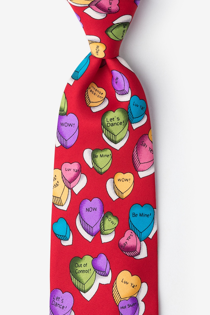 Little Candy Hearts Red Tie Photo (0)