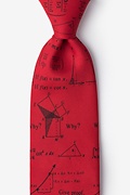 Mathematics Red Extra Long Tie Photo (0)