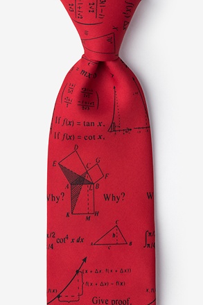 Mathematics Red Extra Long Tie