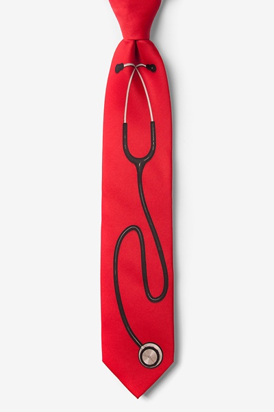 Red Microfiber Never Leave Your Stethoscope Tie
