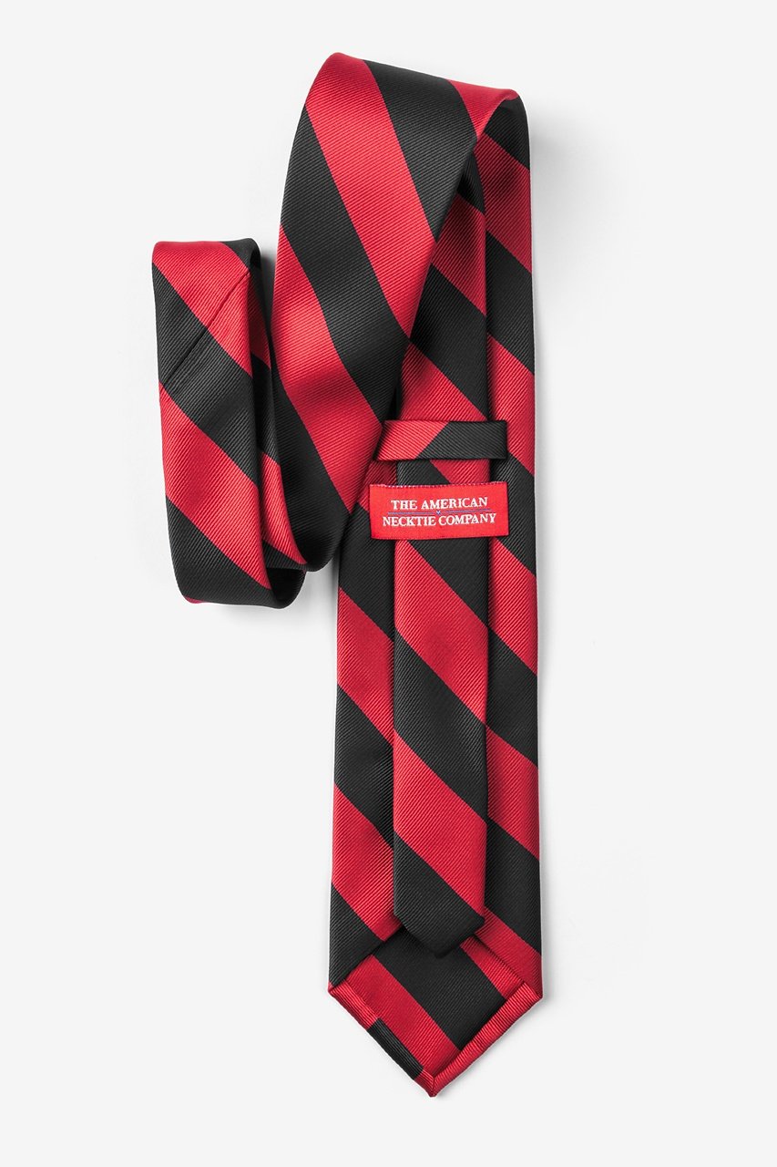 Red & Black Stripe Extra Long Tie Photo (1)
