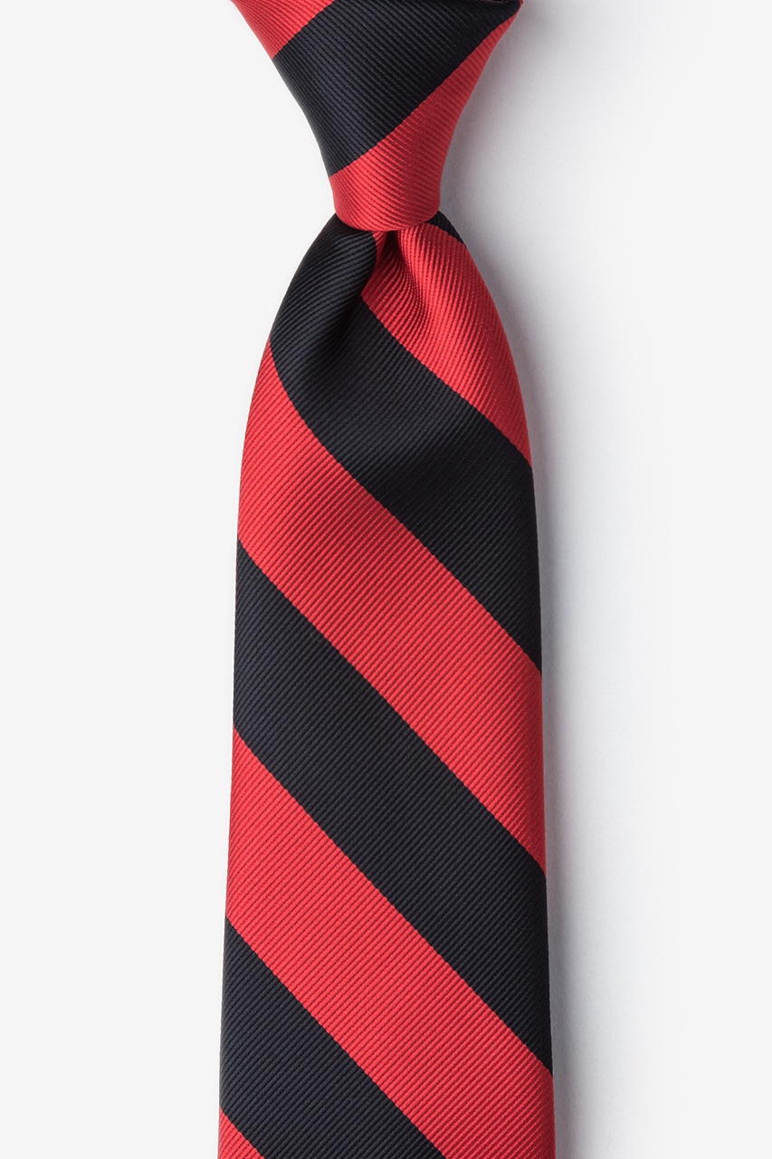 Red & Black Stripe Extra Long Tie Photo (0)