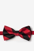 Red & Black Stripe Pre-Tied Bow Tie Photo (0)