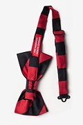 Red & Black Stripe Pre-Tied Bow Tie Photo (1)