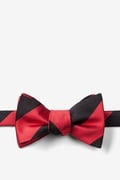 Red & Black Stripe Self-Tie Bow Tie Photo (0)