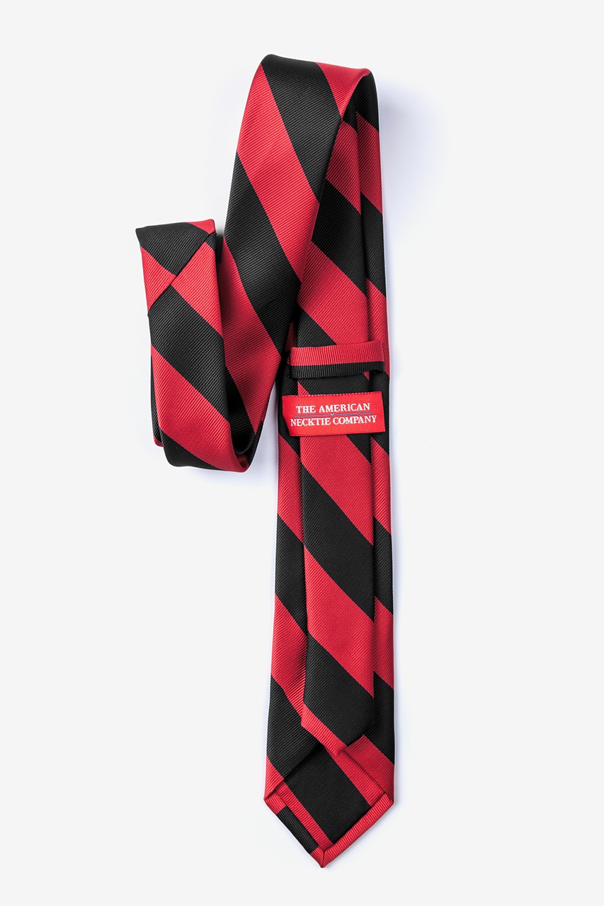 Red & Black Stripe Skinny Tie Photo (1)