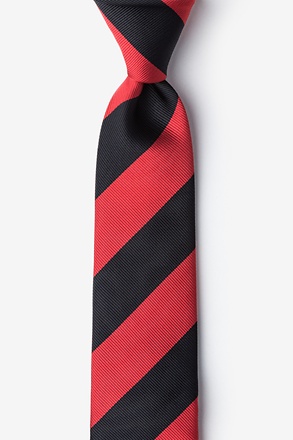 _Red & Black Stripe Skinny Tie_