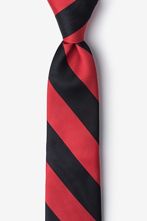 Red & Black Stripe Tie For Boys