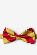 Red & Gold Stripe Pre-Tied Bow Tie Photo (0)