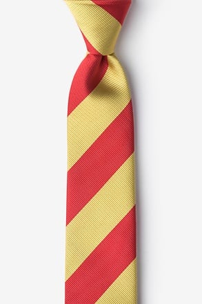 Red & Gold Stripe Skinny Tie