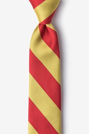 _Red & Gold Stripe Tie For Boys_