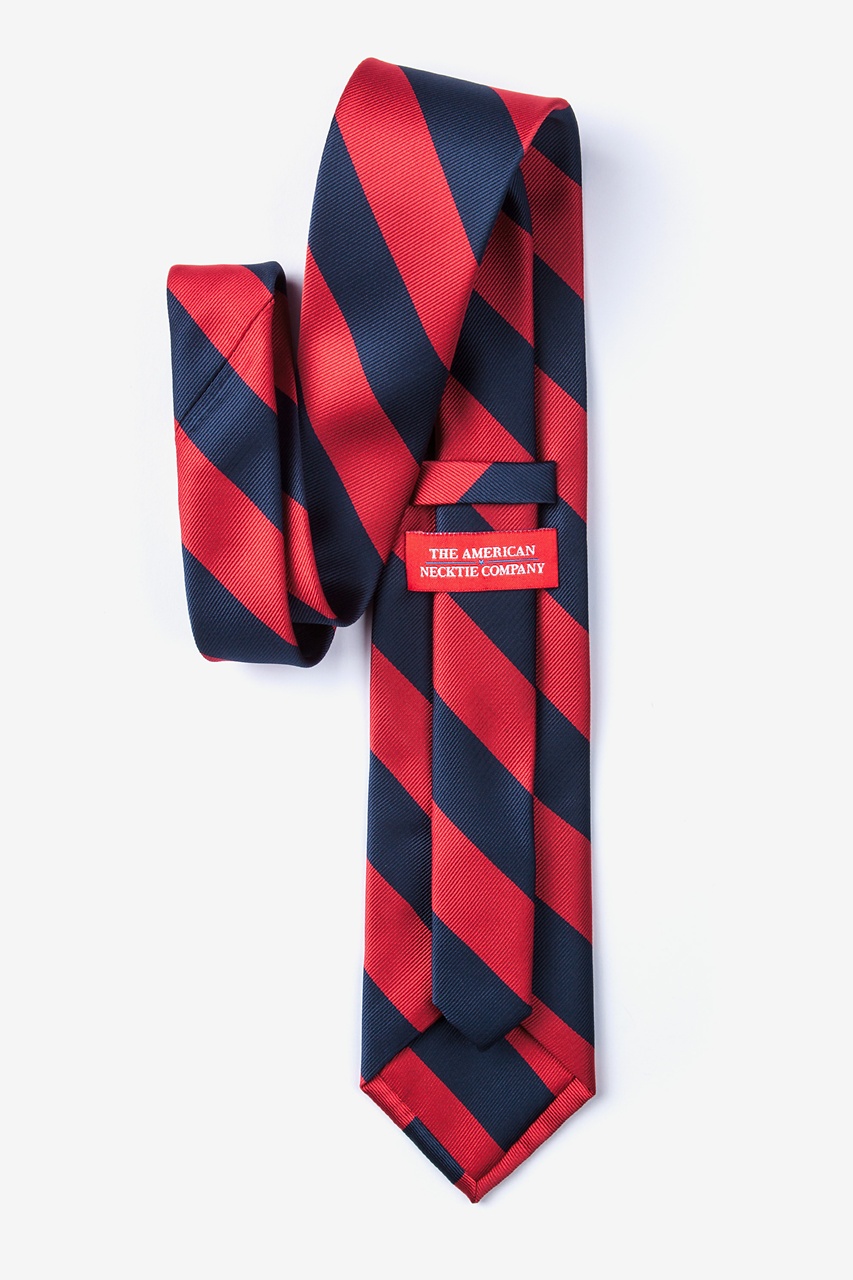 Red & Navy Stripe Extra Long Tie Photo (1)