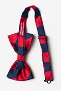 Red & Navy Stripe Pre-Tied Bow Tie Photo (1)