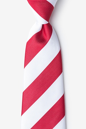 Red & White Stripe Extra Long Tie