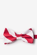 Red & White Stripe Pre-Tied Bow Tie Photo (0)