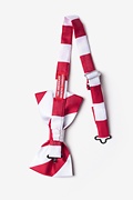 Red & White Stripe Pre-Tied Bow Tie Photo (1)