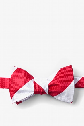 _Red & White Stripe Self-Tie Bow Tie_