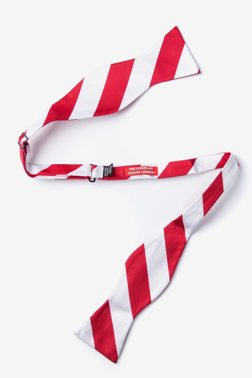 Red & White Stripe Self-Tie Bow Tie Photo (1)
