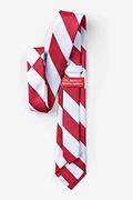 Red & White Stripe Skinny Tie Photo (1)