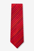 Red Tonal Stripe Extra Long Tie Photo (1)