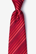 Red Tonal Stripe Extra Long Tie Photo (0)