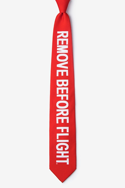 Red Microfiber Remove Before Flight Tie