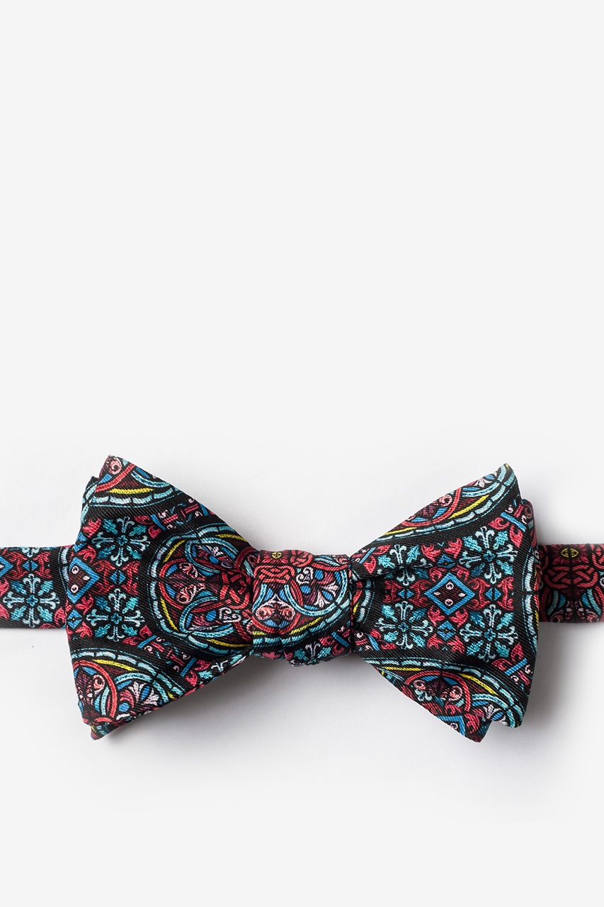Stained Glass Red Self-Tie Bow Tie Photo (0)