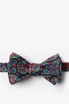 Stained Glass Red Self-Tie Bow Tie