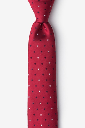 Stars Red Skinny Tie