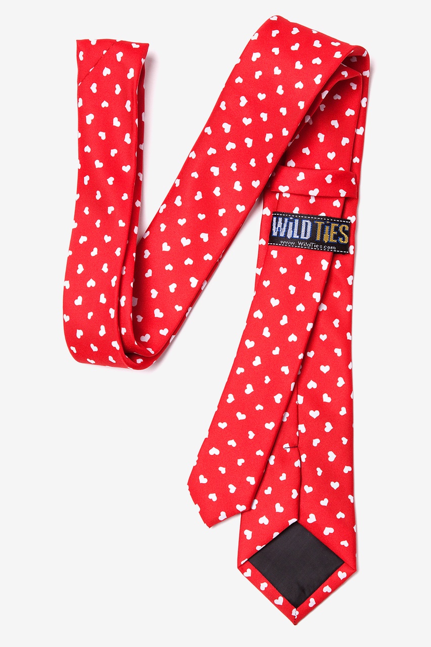 Tossed Hearts Red Skinny Tie Photo (2)