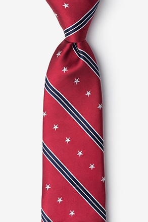 _USA Stripe Red Extra Long Tie_