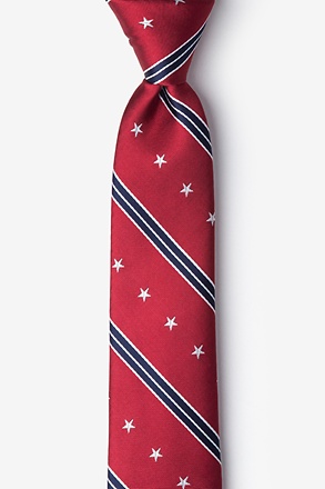 _USA Stripe Red Skinny Tie_