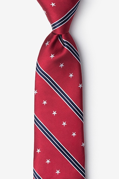 Red Microfiber USA Stripe Tie