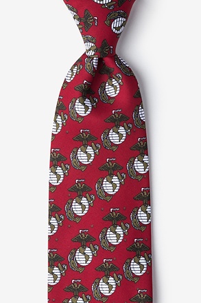 USMC Logo Repeat Red Tie