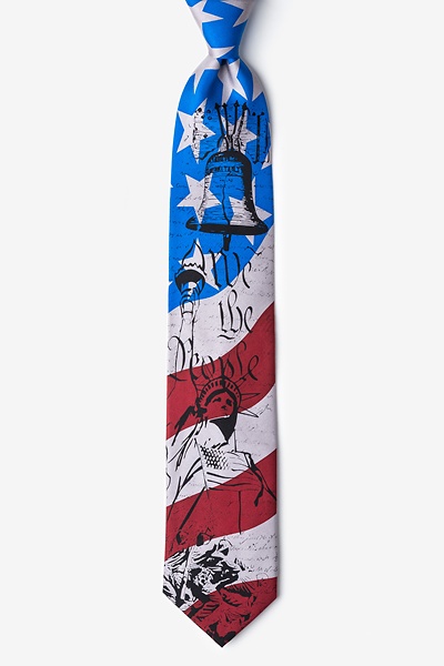 Red Microfiber We the People Tie