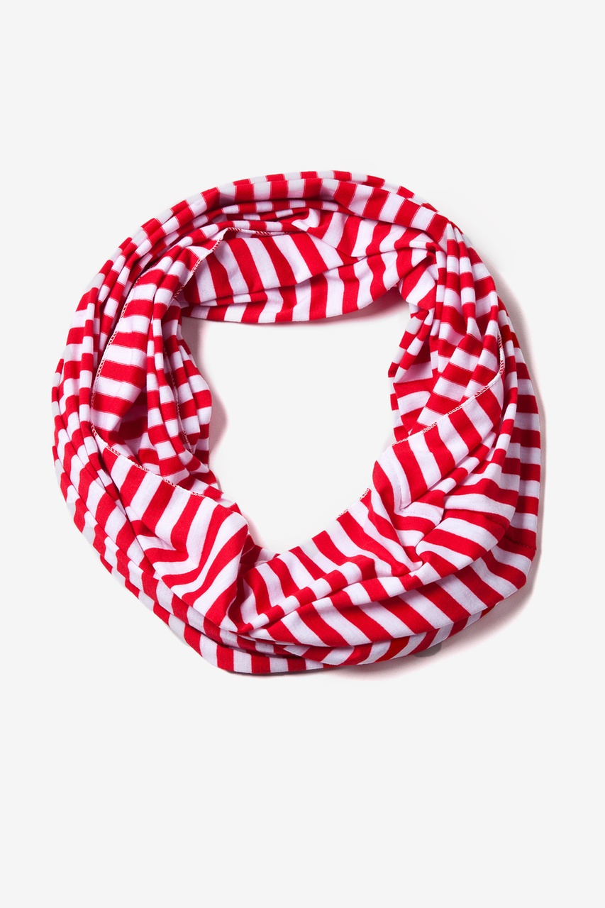 Carnival Stripe Red Infinity Scarf | Infinity Loop Scarves | Scarves.com