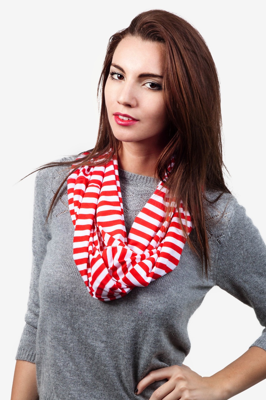 Carnival Stripe Red Infinity Scarf Photo (2)