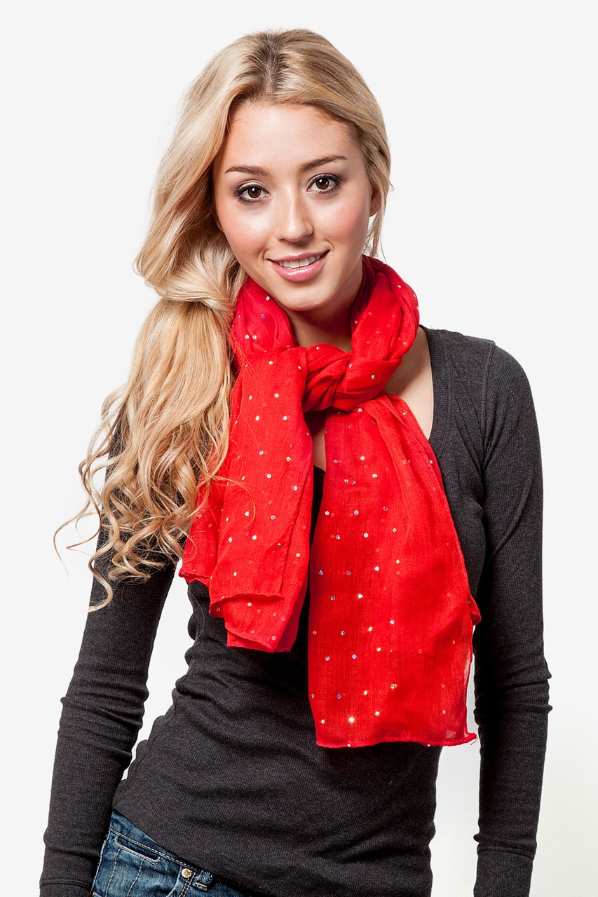 Red Marilyn Sparkle Scarf Photo (4)
