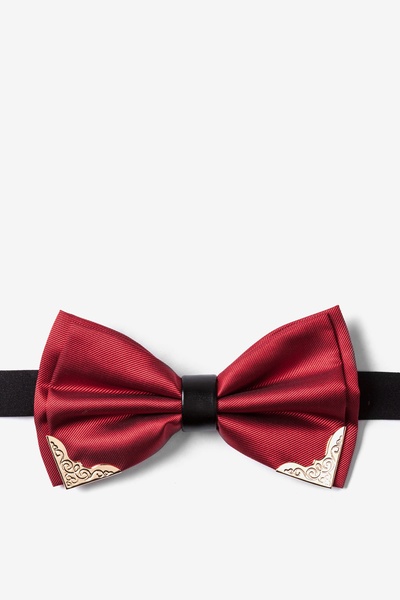 Red Polyester Metal-Tipped Red Pre-Tied Bow Tie | Ties.com