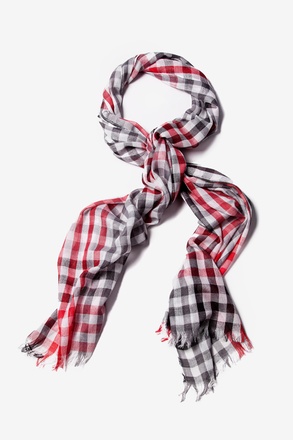 _Red Party Check Scarf_