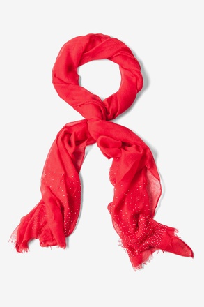 Red Raining Rhinestones Scarf