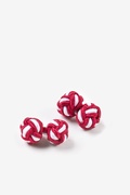 Red and White Knot Cufflinks Photo (0)