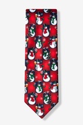 Snowman Check Red Tie Photo (1)