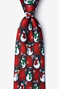 Snowman Check Red Tie Photo (0)