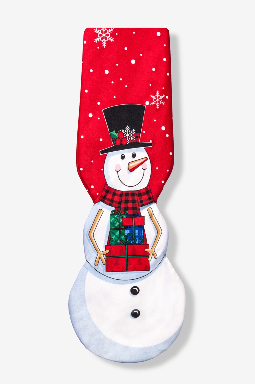 Snowman Shaped Red Tie Photo (1)