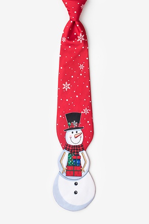 Snowman Shaped Red Tie